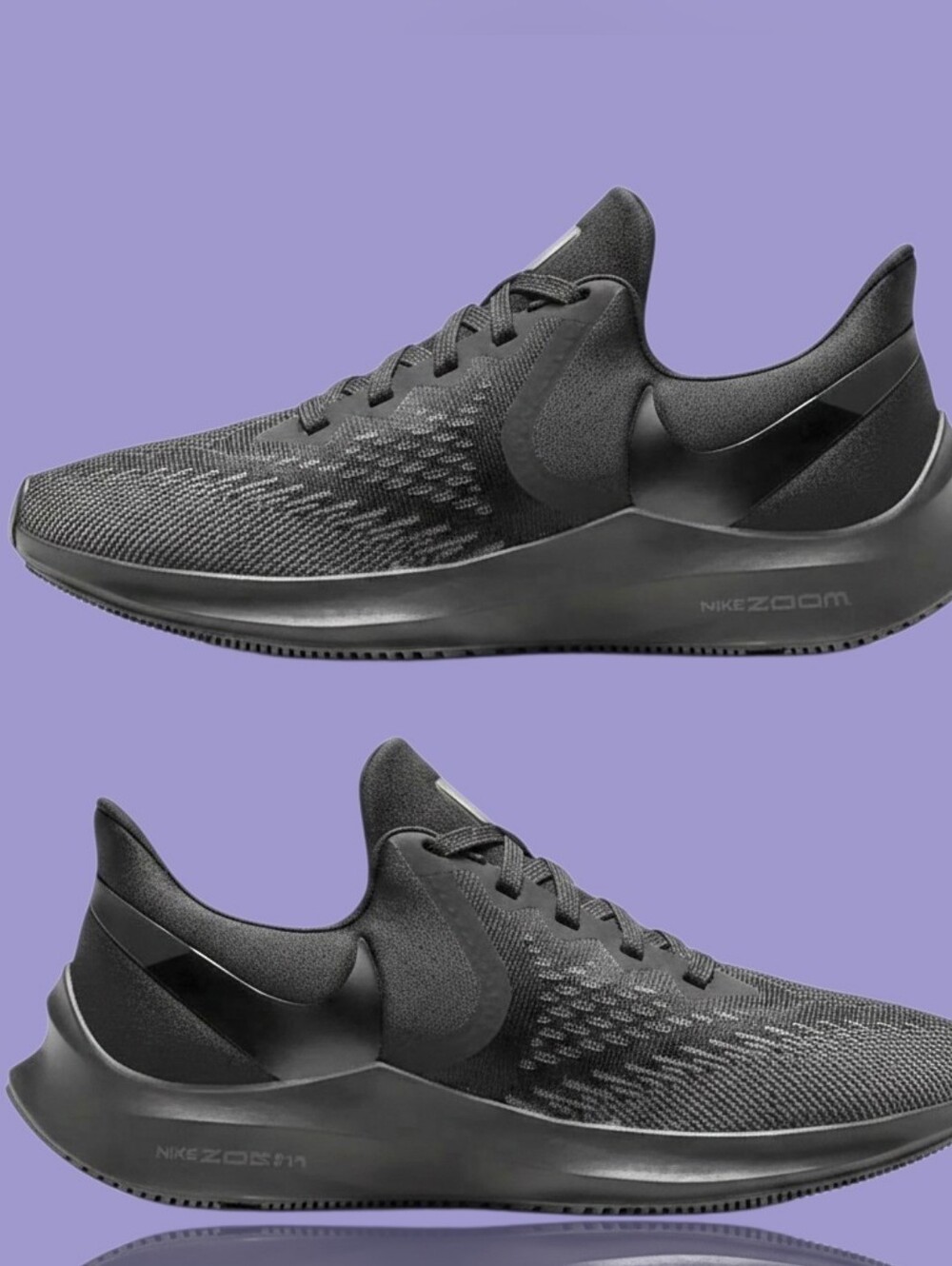 Nike Air Zoom Winflo 6 Running Shoes Sneakers Women Size ( 7.5 ) Triple Black